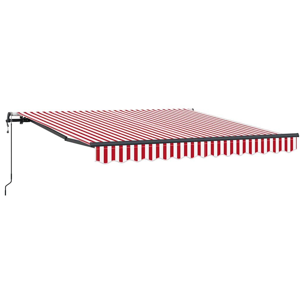 Tenda Retrattile Rosso e bianco 350 x 250 cm Tessuto - homemem39