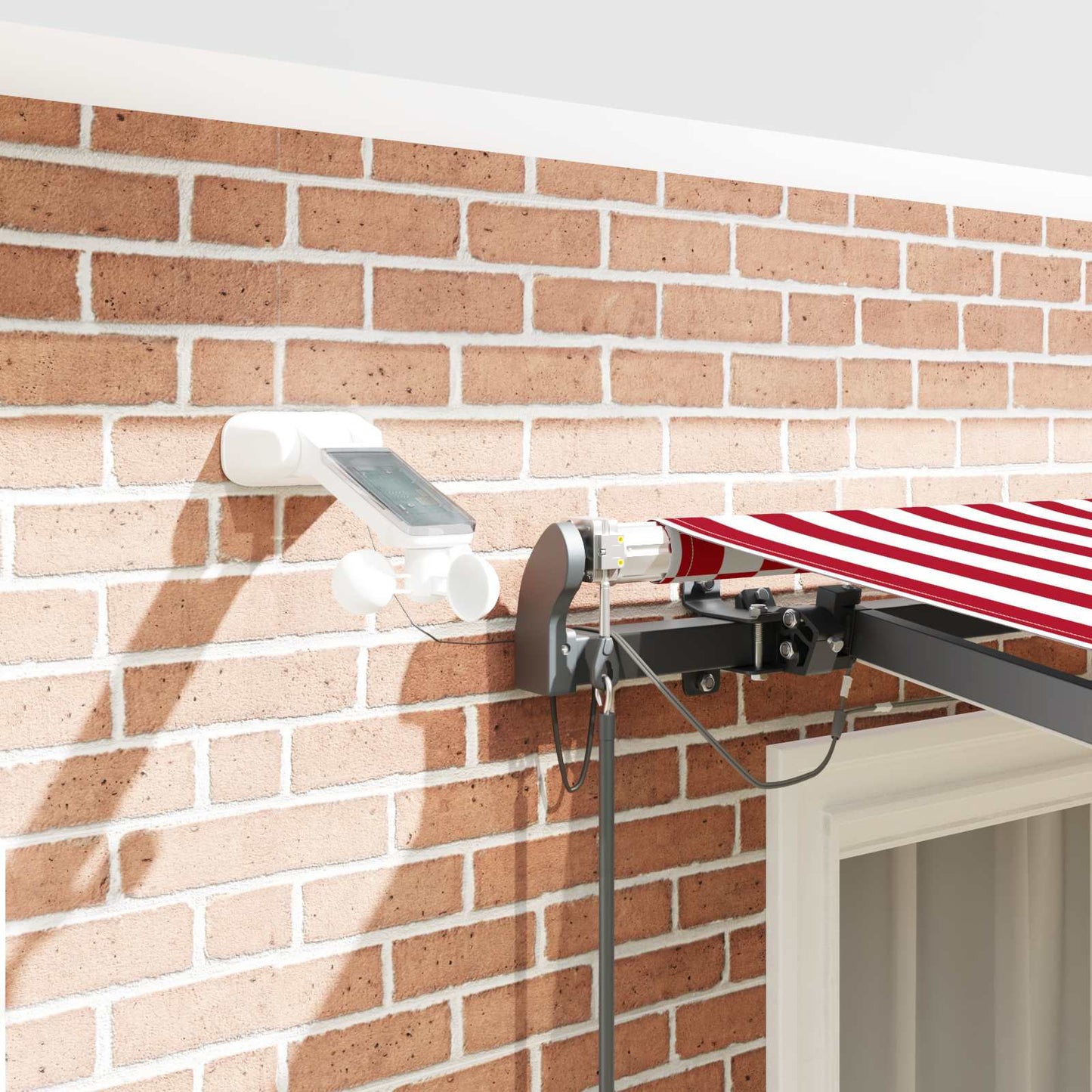 Tenda retrattile Rosso e Bianco 350 x 250 cm Poliestere | homemem39