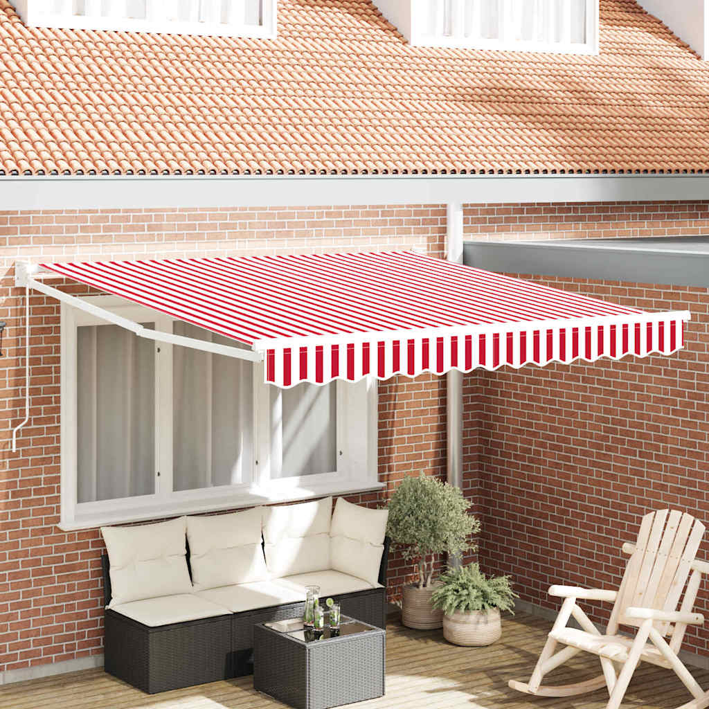Tenda retrattile Rosso e Bianco 350 x 250 cm | homemem39
