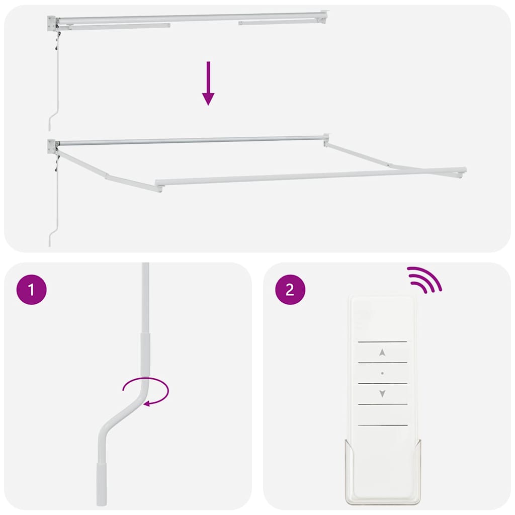 Tenda Retrattile Rosso e bianco 350 x 250 cm Tessuto - homemem39