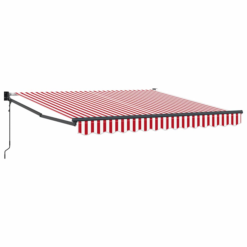 Tenda Retrattile Rosso e bianco 350 x 250 cm Tessuto - homemem39