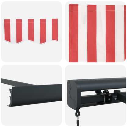 Tenda retrattile Rosso e Bianco 350 x 250 cm Tela e Alluminio | homemem39
