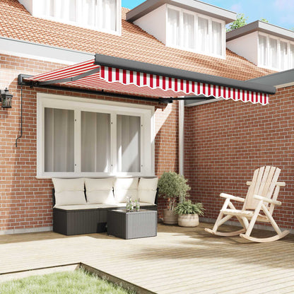 Tenda retrattile Rosso e Bianco 350 x 250 cm Tela e Alluminio | homemem39