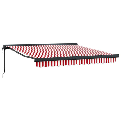 Tenda Retrattile Rosso e bianco 350 x 250 cm Tessuto, Metallo - homemem39