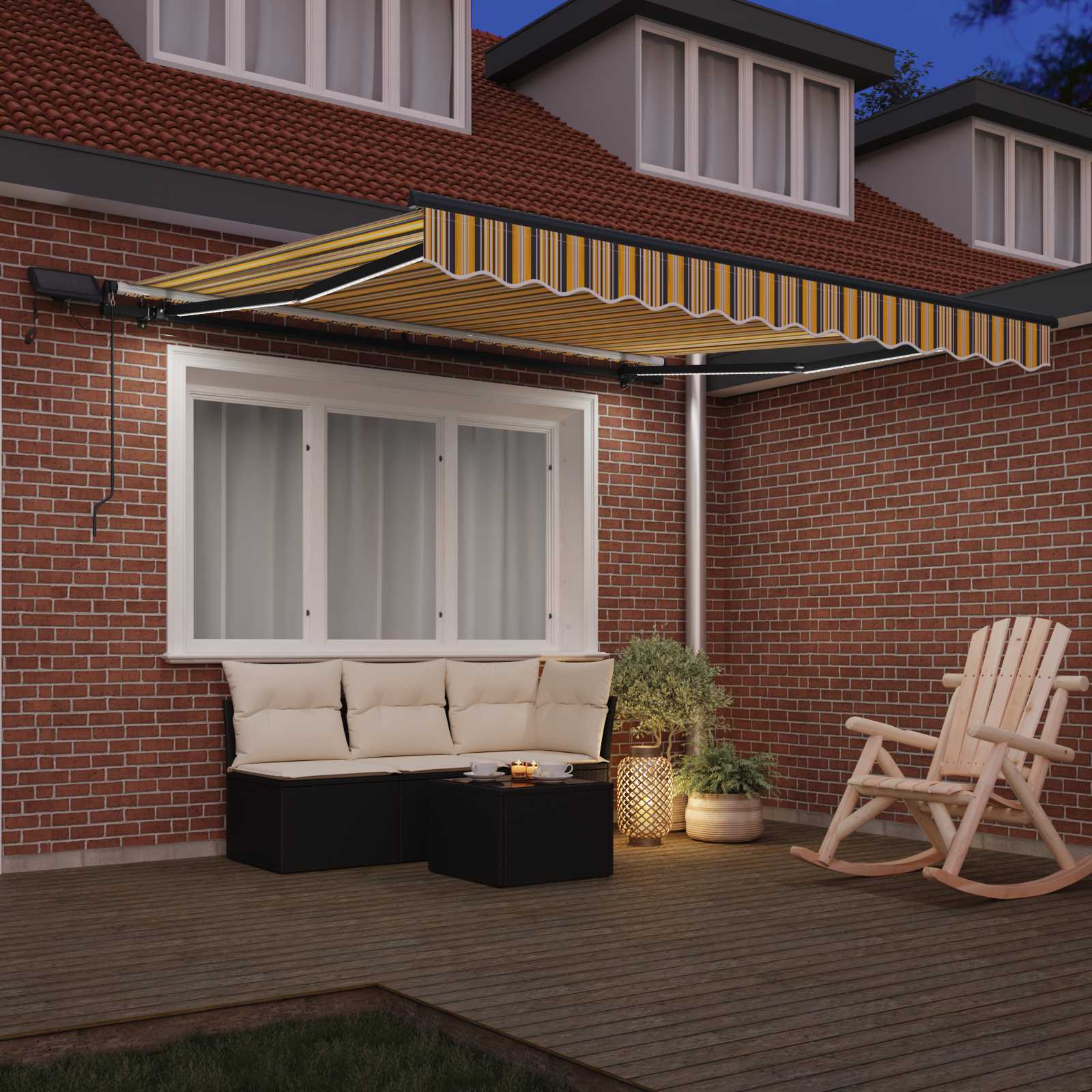 Tenda retrattile Multicolore 350 x 250 cm Tessuto e Alluminio | homemem39