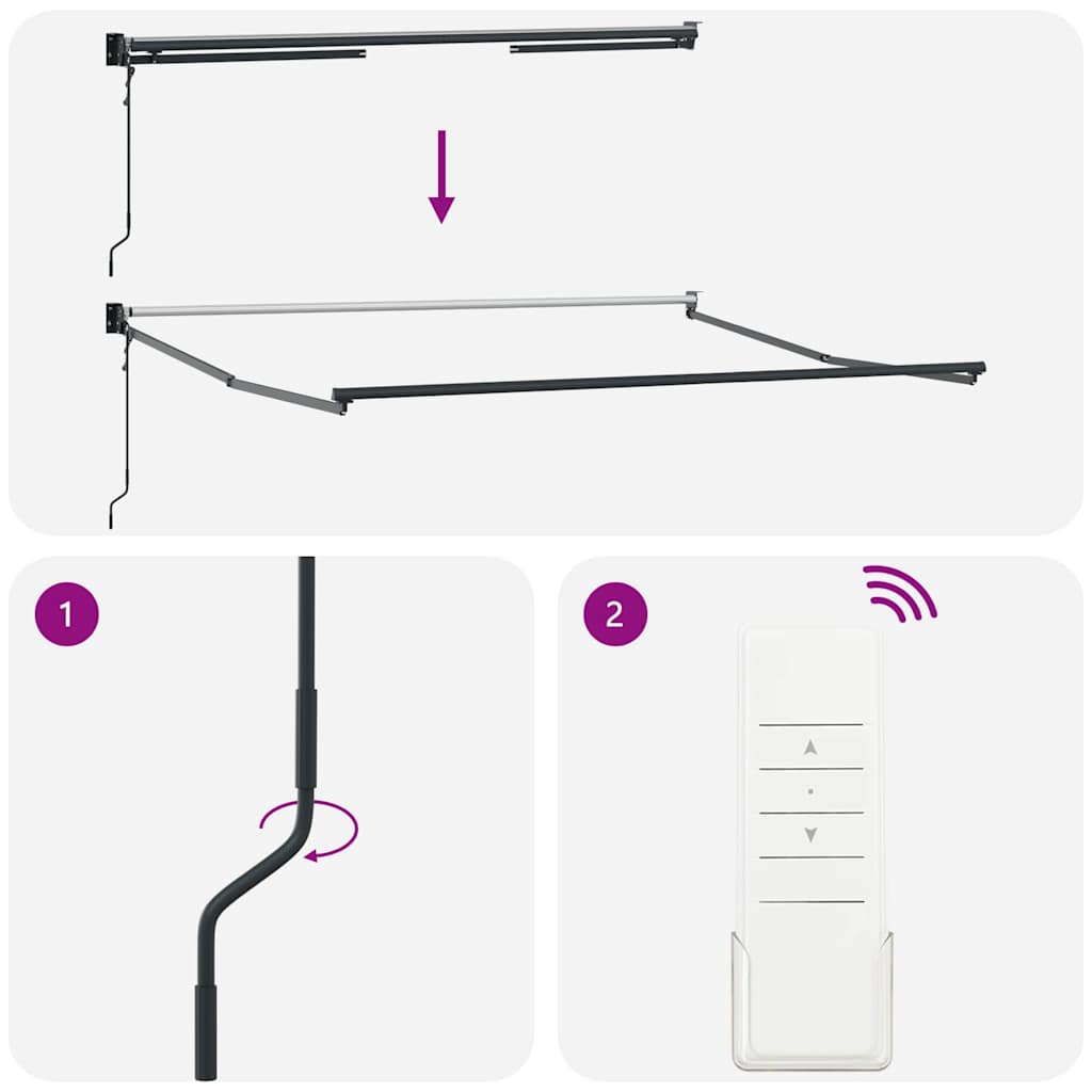 Tenda Retrattile Giallo e grigio e bianco 350 x 250 cm Tessuto - homemem39