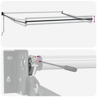 Tenda Retrattile Giallo e grigio e bianco 350 x 250 cm Tessuto - homemem39