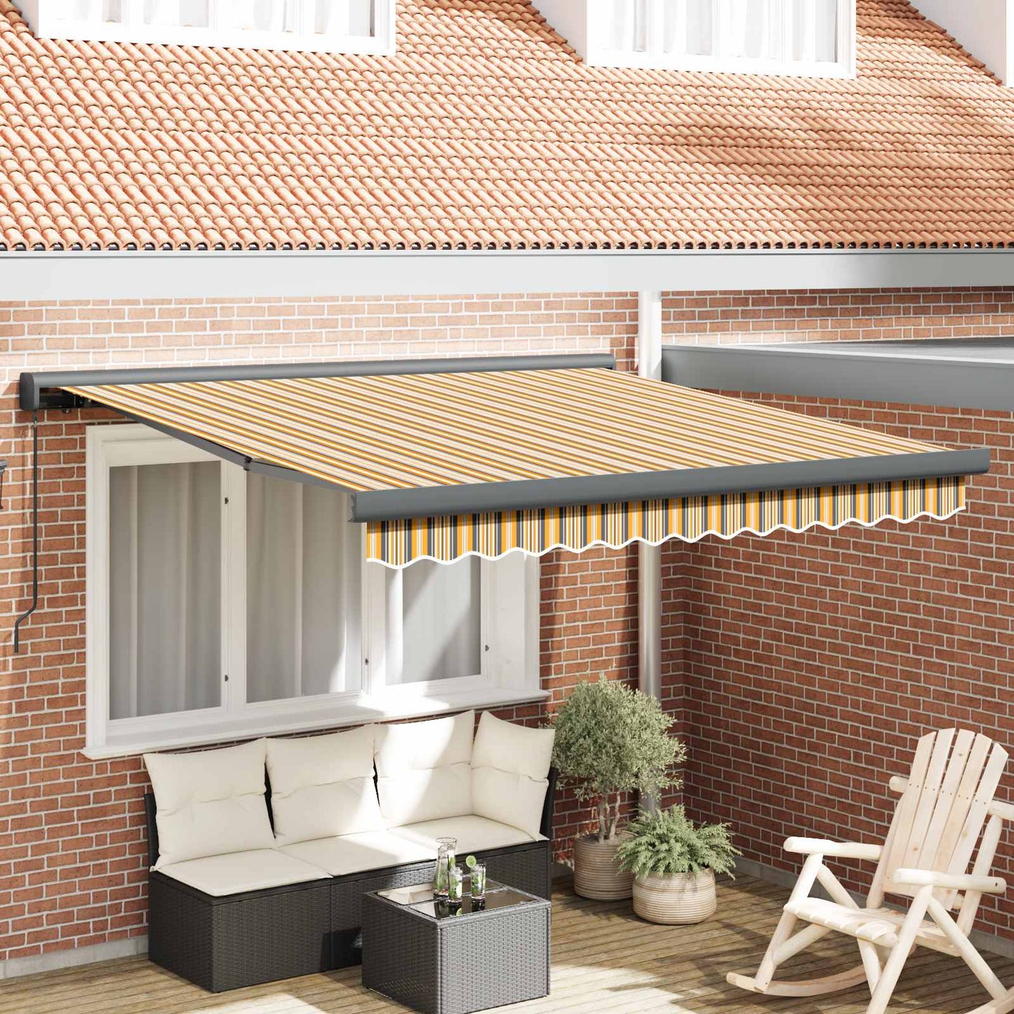 Tenda retrattile Multicolore 350 x 250 cm Tela e Alluminio | homemem39