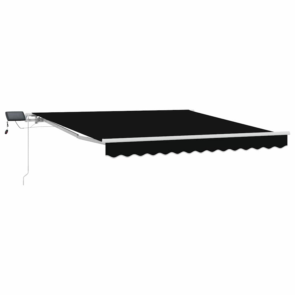 Tenda retrattile Nero 350 x 250 cm Tessuto e Alluminio | homemem39