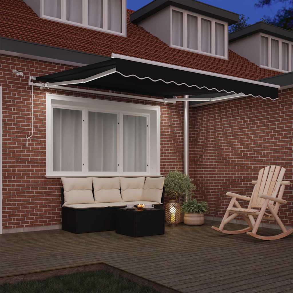 Tenda retrattile Nero 350 x 250 cm Poliestere | homemem39