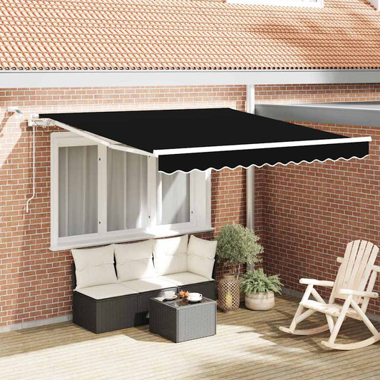 Tenda retrattile Nero 350 x 250 cm Poliestere | homemem39