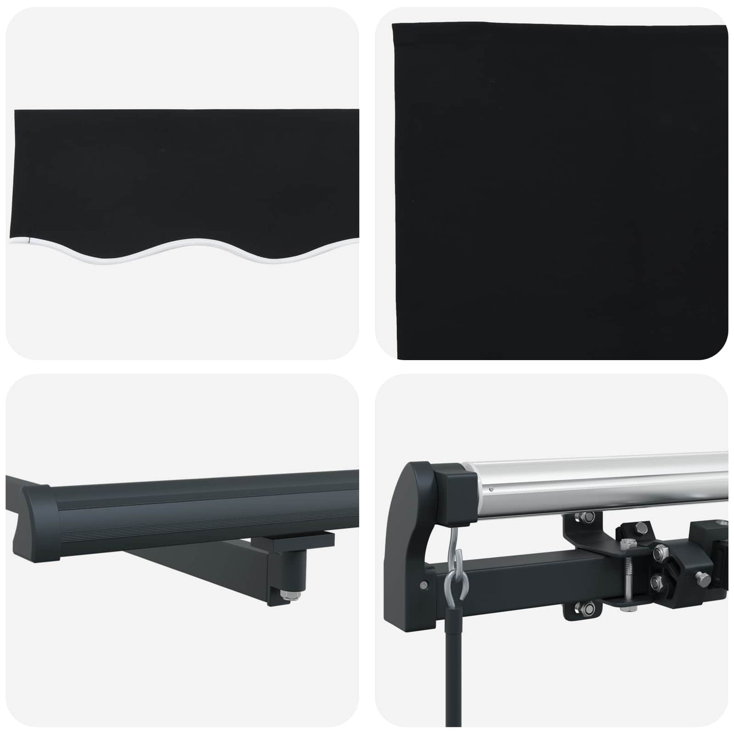 Tenda retrattile Nero 350 x 250 cm Poliestere e Alluminio | homemem39