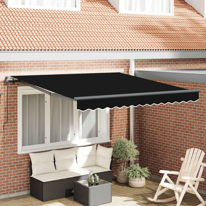Tenda retrattile Nero 350 x 250 cm Poliestere e Alluminio | homemem39