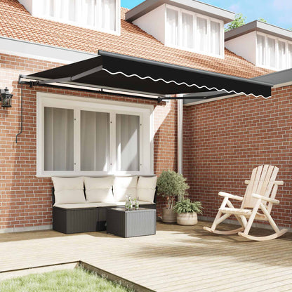 Tenda retrattile Nero 350 x 250 cm Poliestere e Alluminio | homemem39