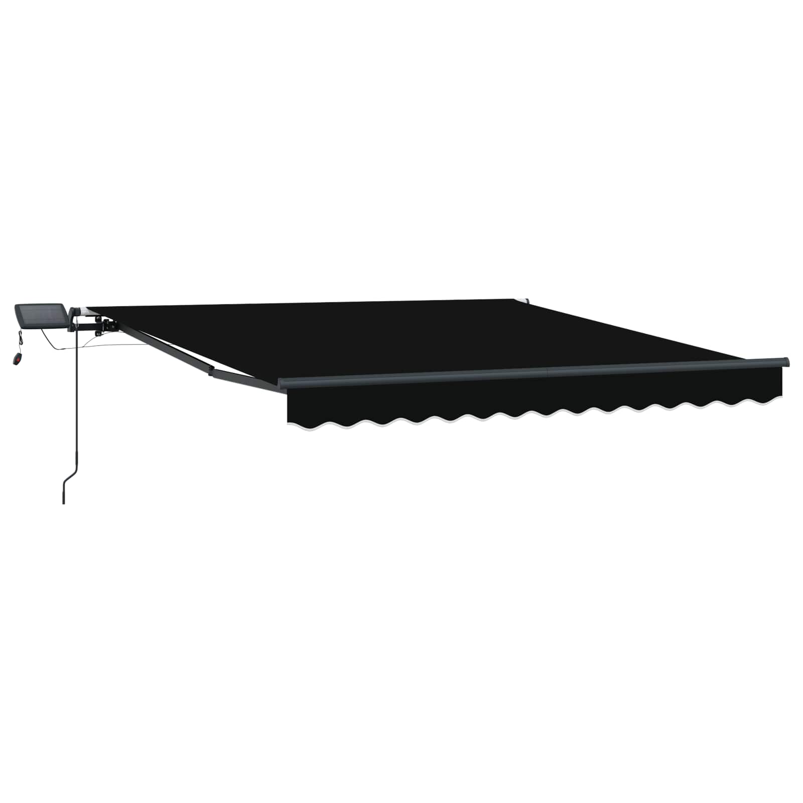 Tenda retrattile Nero 350 x 250 cm Tessuto e Alluminio | homemem39