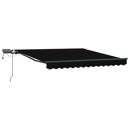 Tenda retrattile Nero 350 x 250 cm Tessuto e Alluminio | homemem39