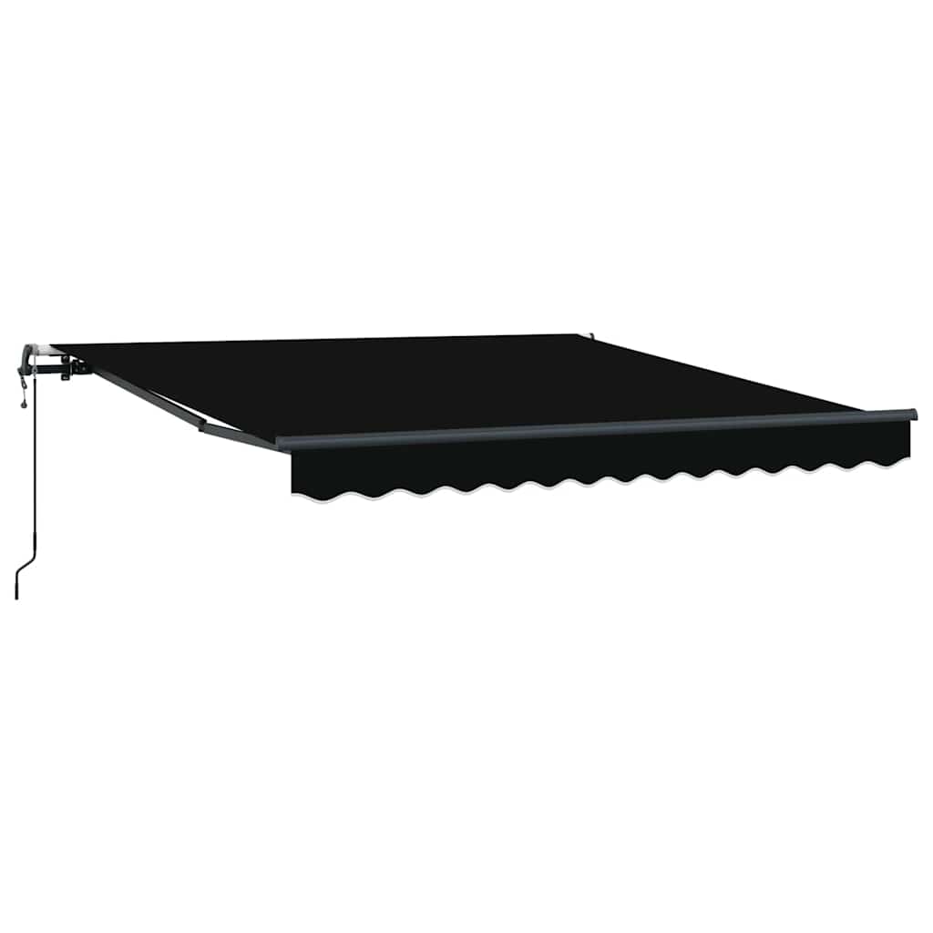 Tenda Retrattile Nero 350 x 250 cm Tessuto e Alluminio