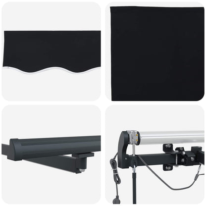 Tenda retrattile Nero 350 x 250 cm Poliestere | homemem39