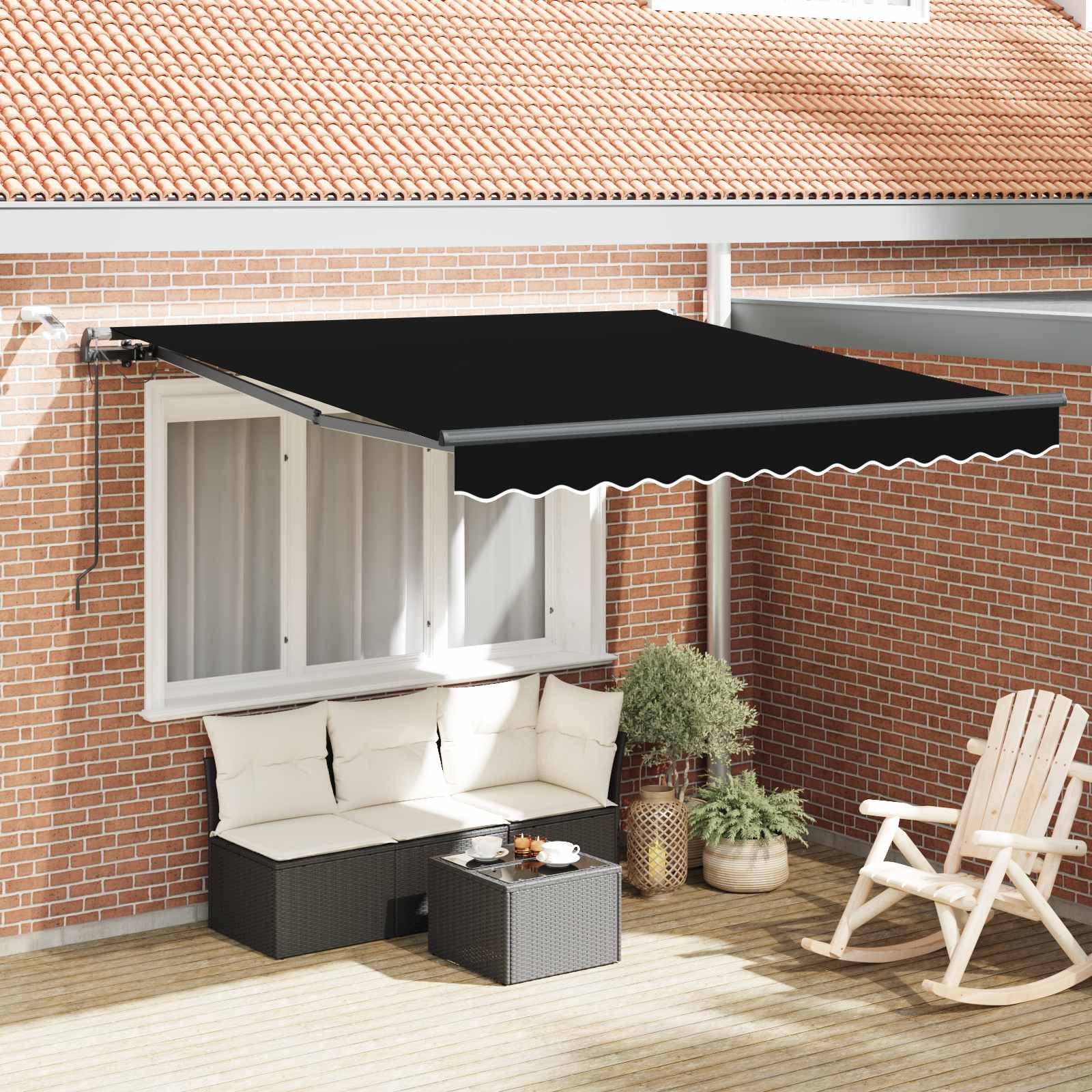 Tenda retrattile Nero 350 x 250 cm Poliestere | homemem39
