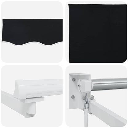 Tenda retrattile Nero 350 x 250 cm 100% Poliestere e Alluminio | homemem39