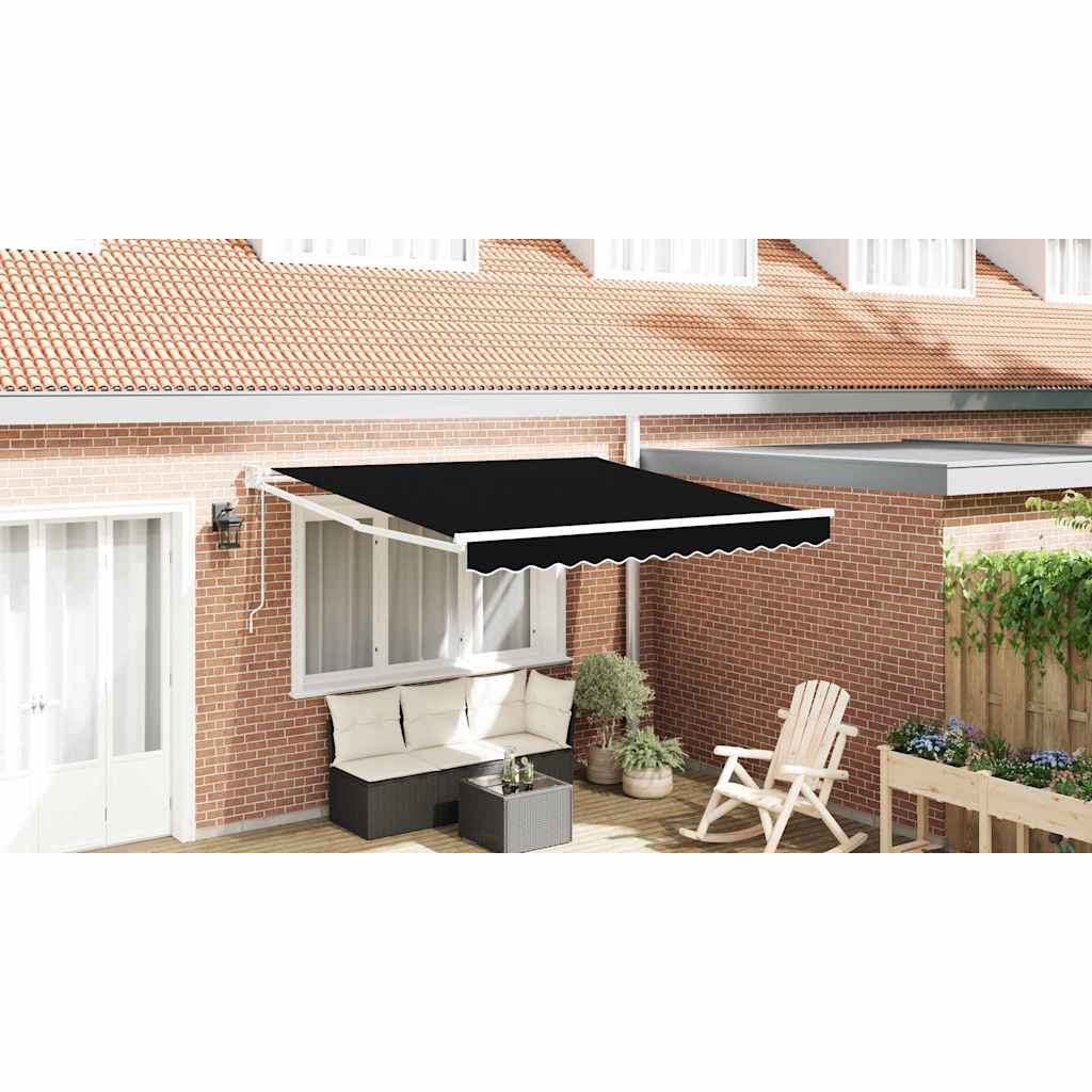 Tenda Retrattile Nero 350 x 250 cm Tessuto - homemem39