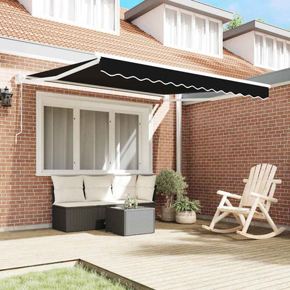 Tenda Retrattile Nero 350 x 250 cm Tessuto - homemem39