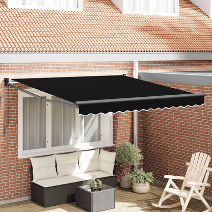Tenda retrattile Nero 350 x 250 cm 100% Poliestere e Alluminio | homemem39