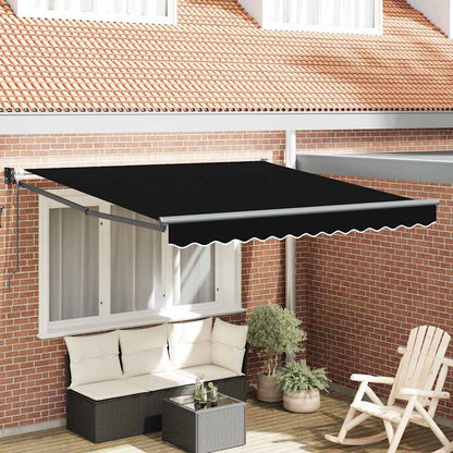 Tenda Retrattile Nero 350 x 250 cm Tessuto - homemem39