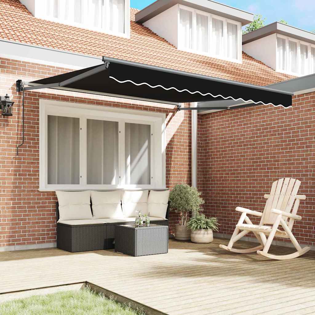 Tenda Retrattile Nero 350 x 250 cm Tessuto - homemem39