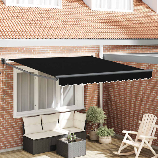 Tenda retrattile Nero 350 x 250 cm Poliestere e Metallo | homemem39