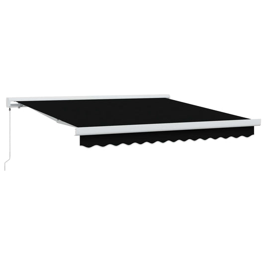 Tenda retrattile Nero 350 x 250 cm Tela e Alluminio | homemem39