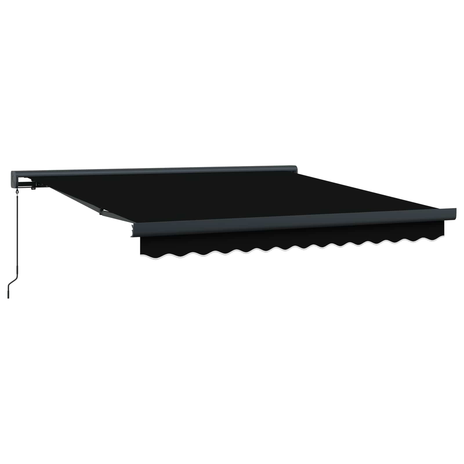 Tenda retrattile Nero 350 x 250 cm Tela e Alluminio | homemem39