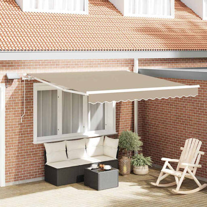 Tenda retrattile Beige 350 x 250 cm Tessuto e Alluminio | homemem39