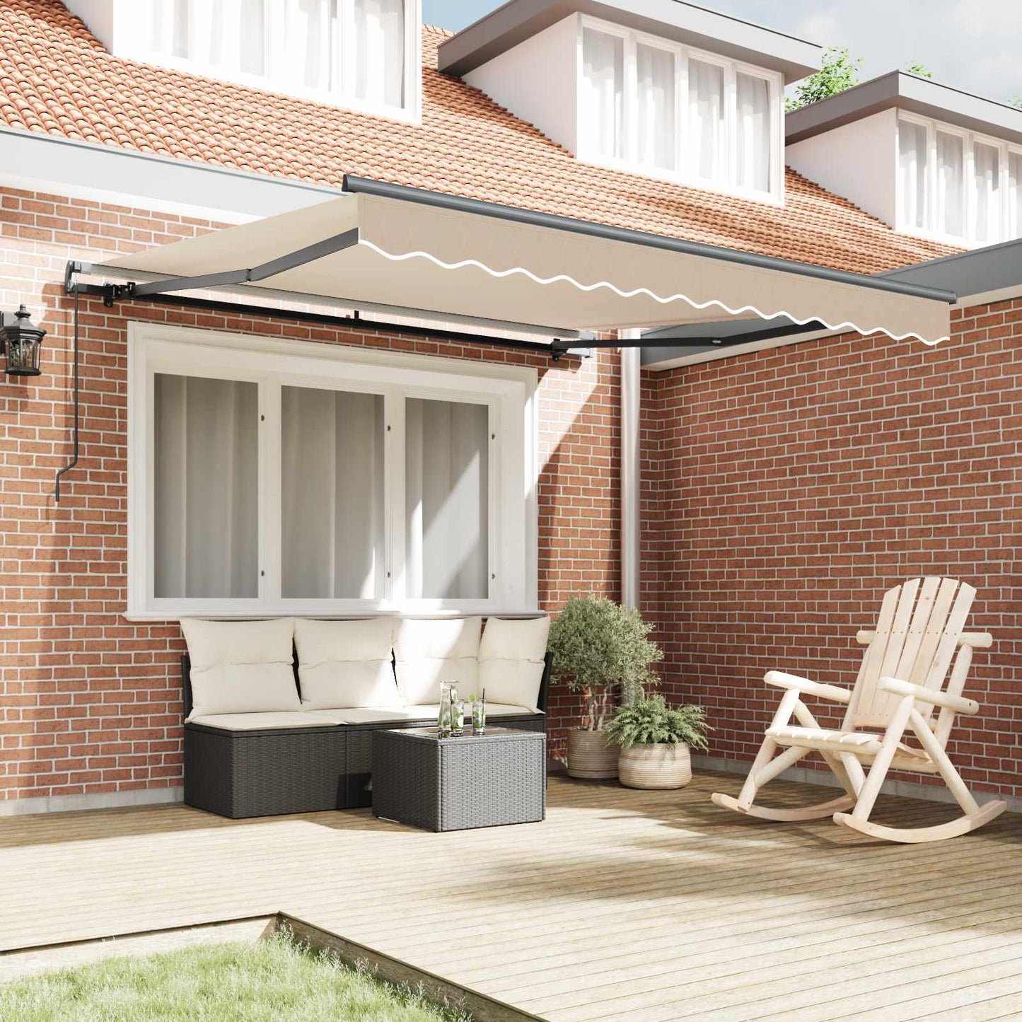 Tenda retrattile Beige 350 x 250 cm Poliestere e Alluminio | homemem39