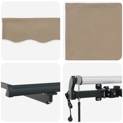Tenda retrattile Beige 350 x 250 cm Tessuto e Alluminio | homemem39