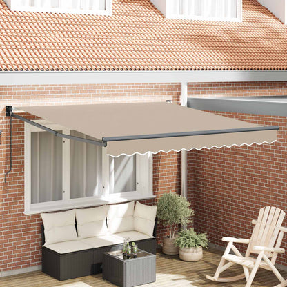 Tenda retrattile Beige 350 x 250 cm 100% Poliestere e Alluminio | homemem39