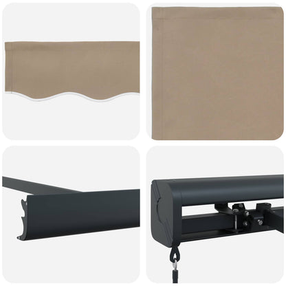 Tenda Retrattile Beige 350 x 250 cm Tessuto e Metallo