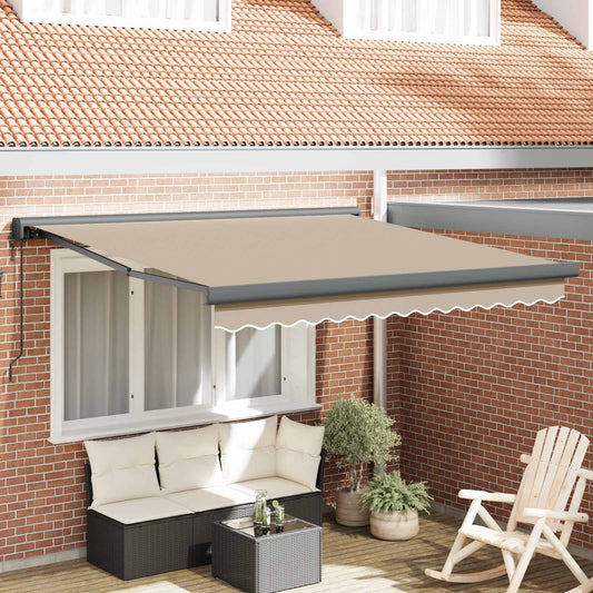 Tenda retrattile Beige 350 x 250 cm Tessuto e Metallo | homemem39