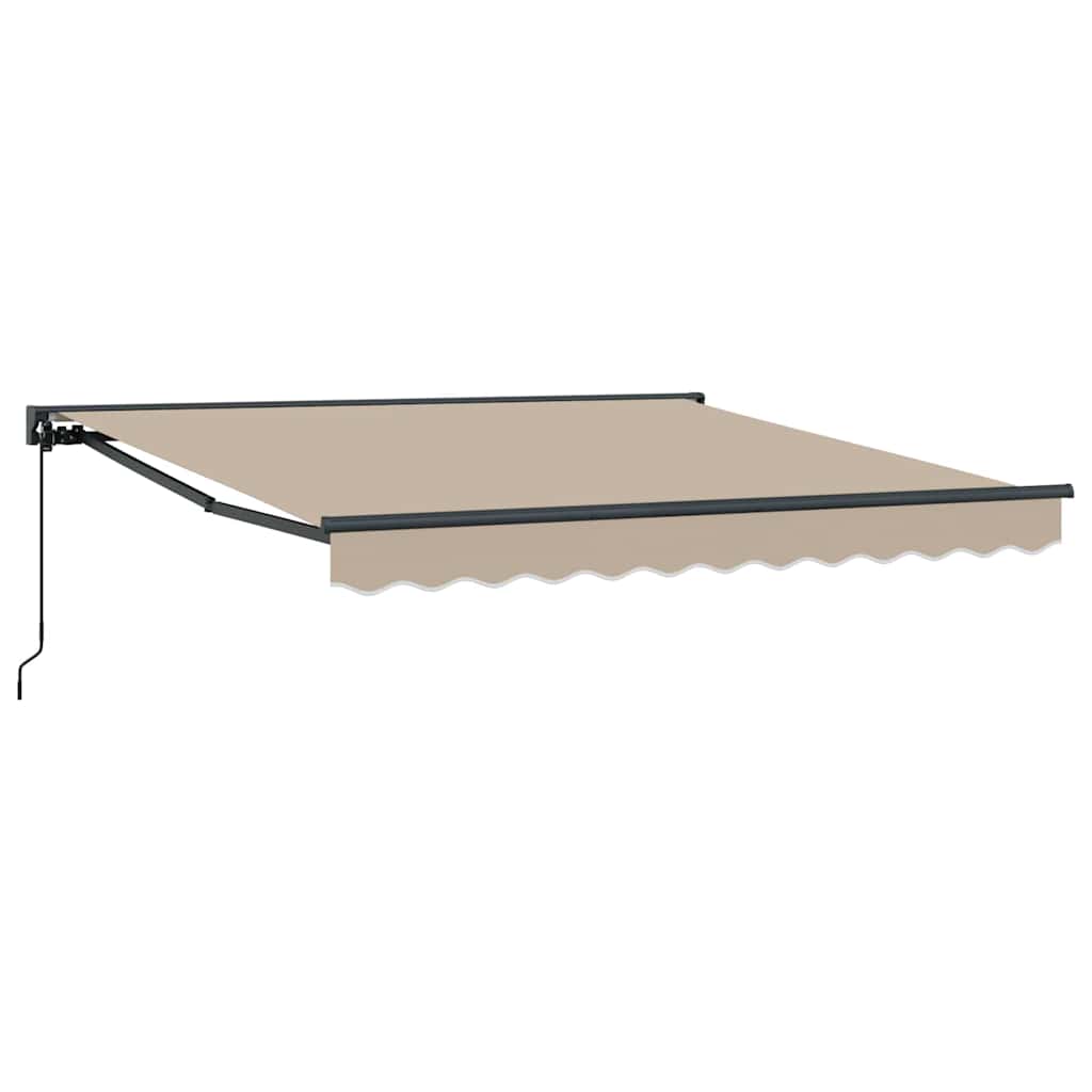 Tenda Retrattile Beige 350 x 250 cm Poliestere e Metallo
