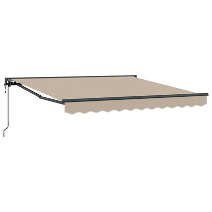 Tenda Retrattile Beige 350 x 250 cm Poliestere e Metallo