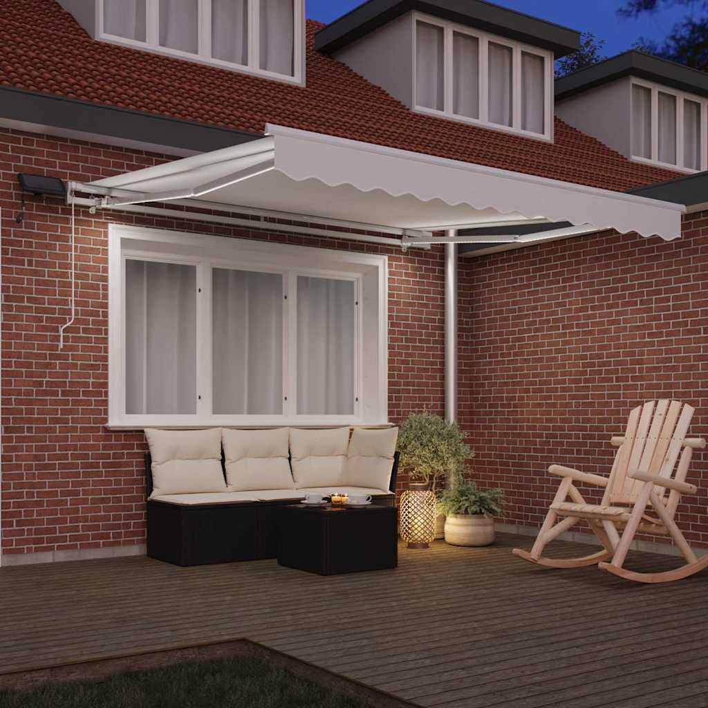Tenda retrattile Bianco 350 x 250 cm Tessuto e Alluminio | homemem39