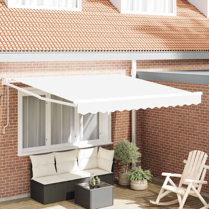 Tenda retrattile Bianco 350 x 250 cm Poliestere e Metallo | homemem39