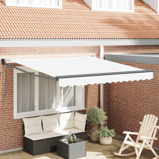 Tenda retrattile Bianco 350 x 250 cm Poliestere e Metallo | homemem39