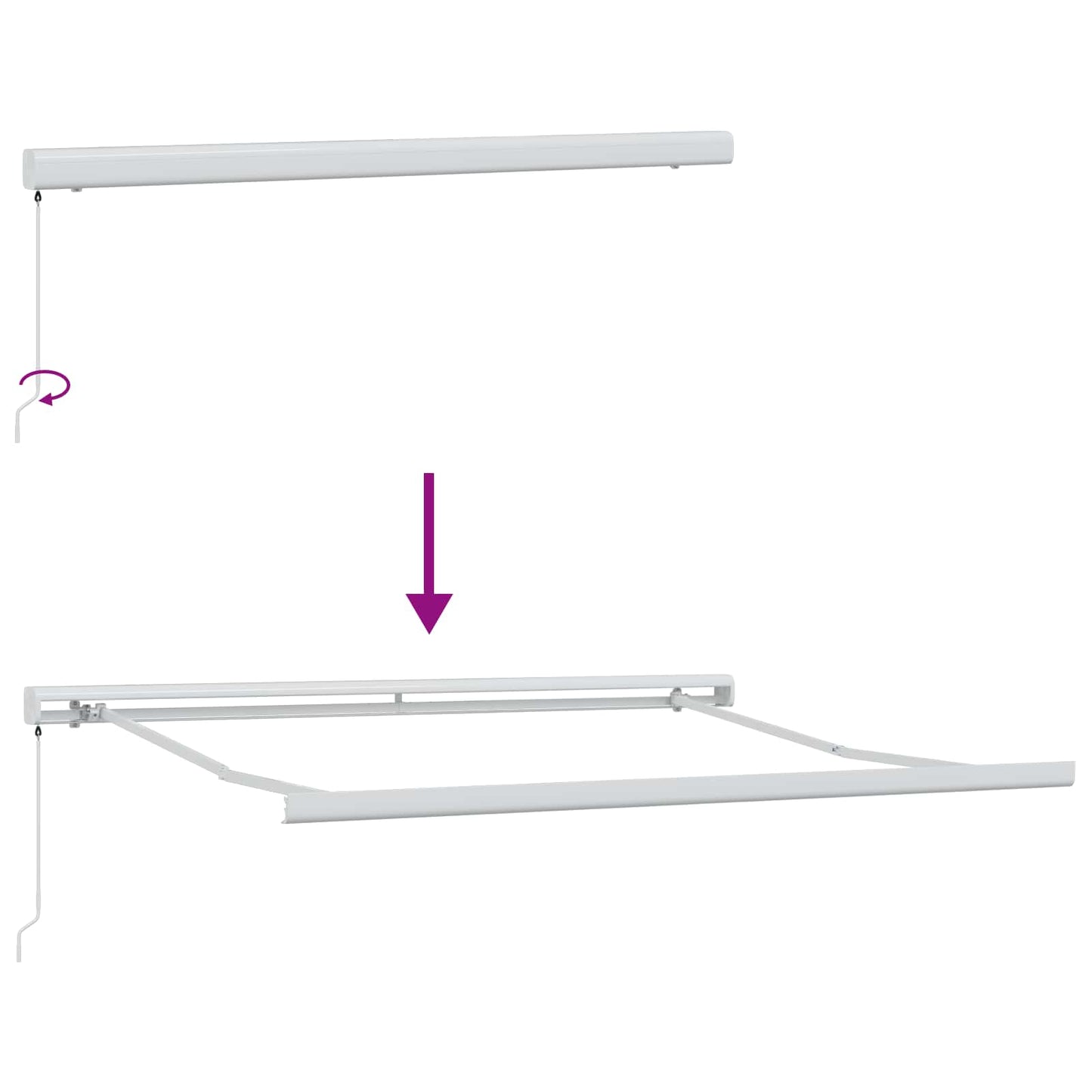 Tenda Retrattile Bianco 350 x 250 cm Tessuto e Metallo