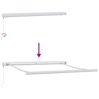 Tenda Retrattile Bianco 350 x 250 cm Tessuto e Metallo