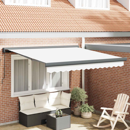 Tenda retrattile Bianco 350 x 250 cm Tela e Alluminio | homemem39