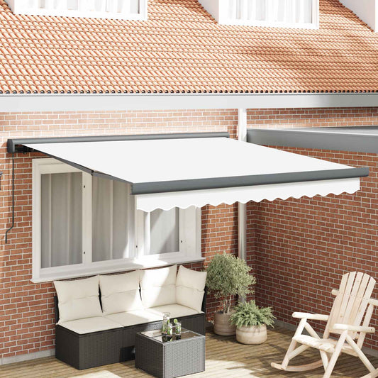Tenda retrattile Bianco 350 x 250 cm Tela e Alluminio | homemem39