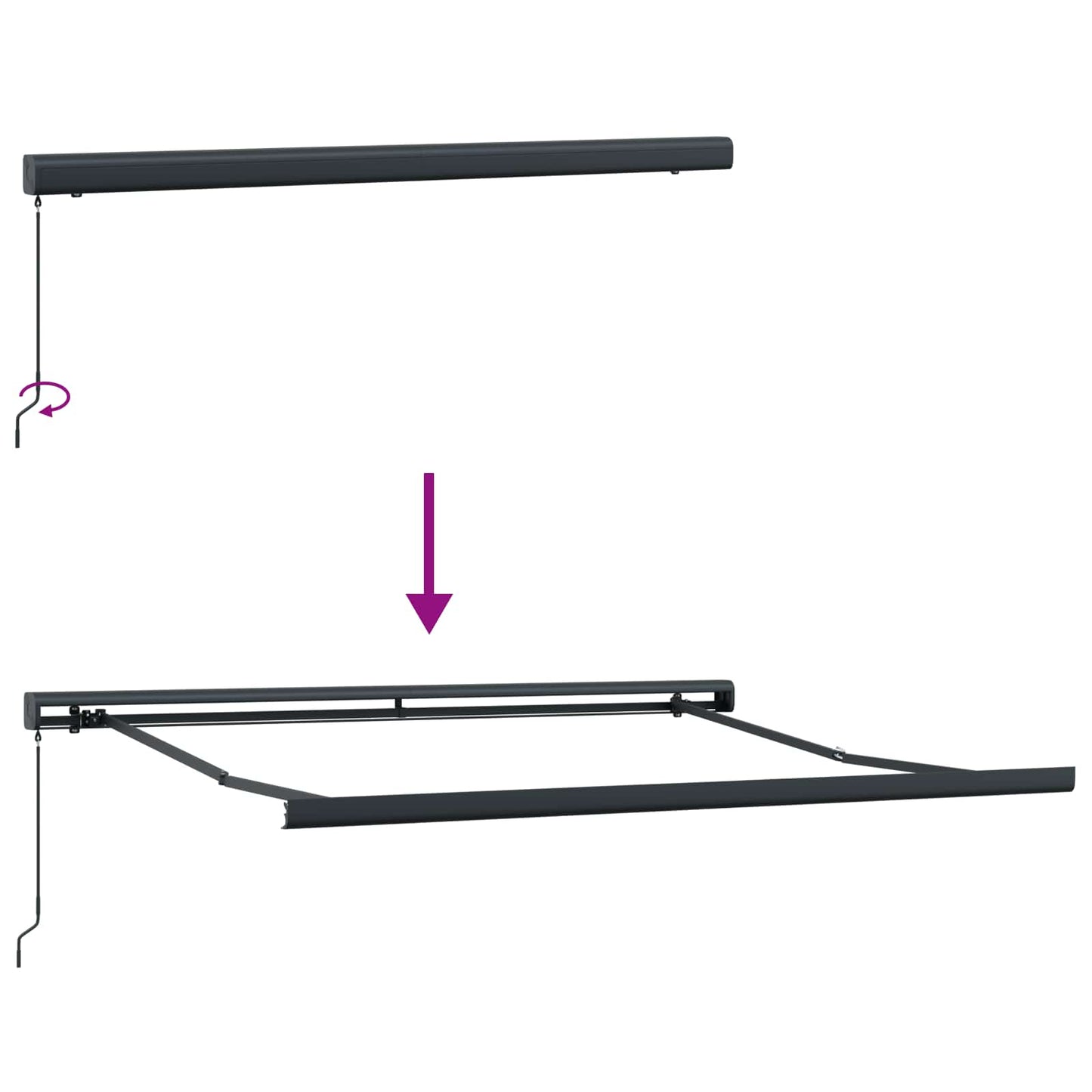 Tenda Retrattile Bianco 350 x 250 cm Tessuto e Metallo
