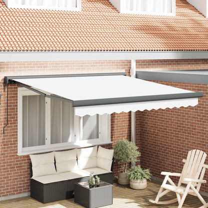Tenda retrattile Bianco 350 x 250 x 165 cm Tessuto e Metallo | homemem39