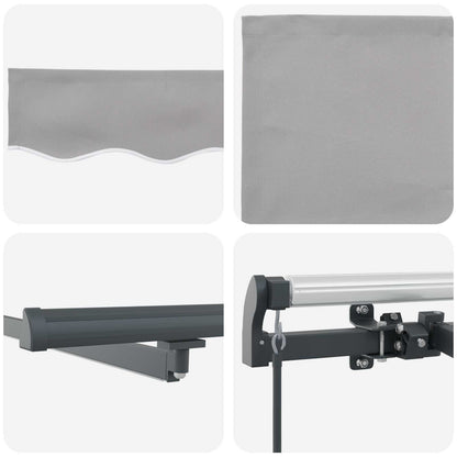 Tenda retrattile Grigio Chiaro 350 x 250 cm Tessuto e Alluminio | homemem39